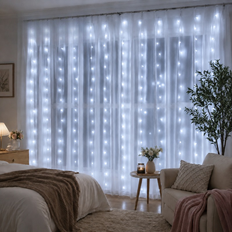 Led Fairy String Lights - Guirlande lumineuse LED pour rideau, 3/4/6m,