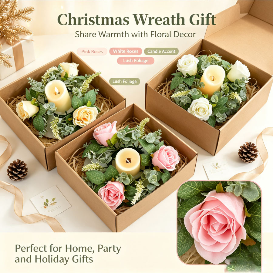 Christmas Wreath Fake - Guirlande florale en forme de couronne