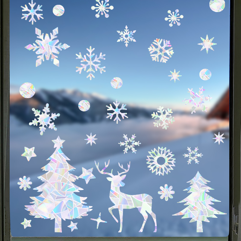 Autocollants de fenêtre arc-en - Snowflake Window Decal avis et prix